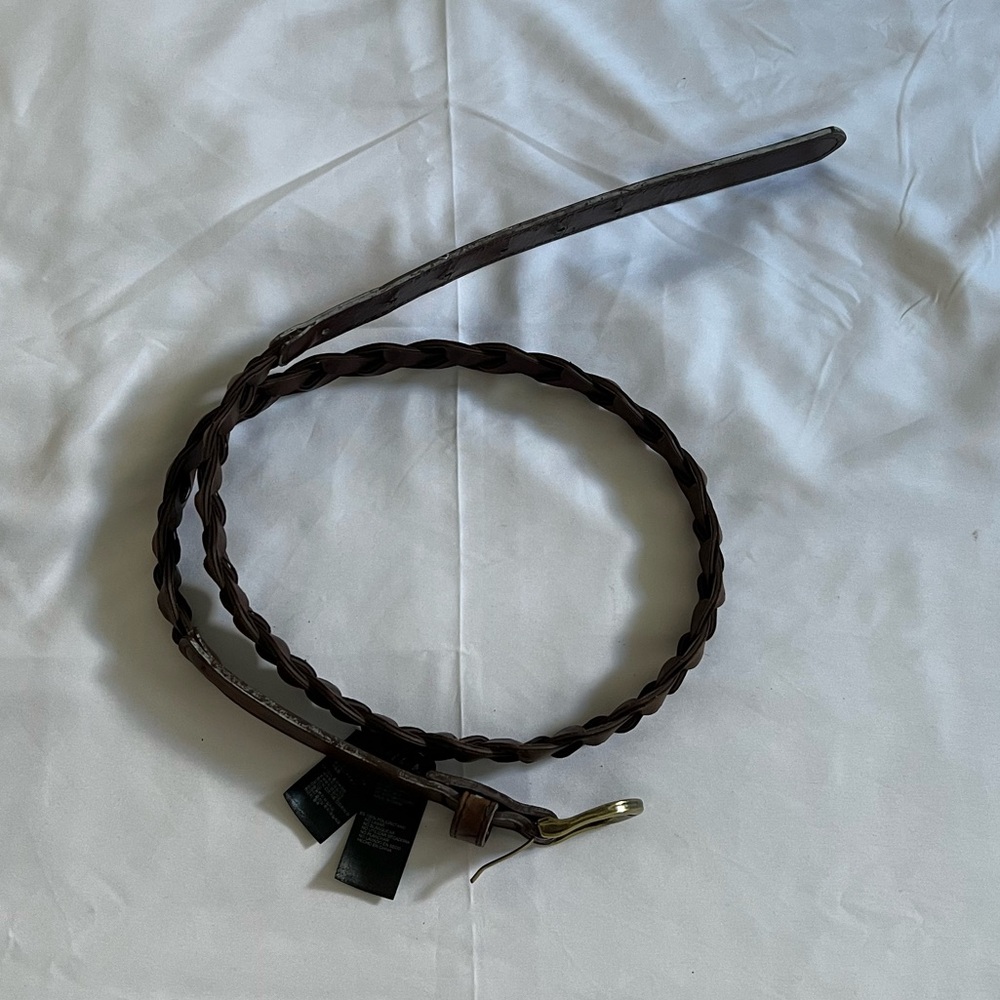Brown Braided Leather Belt